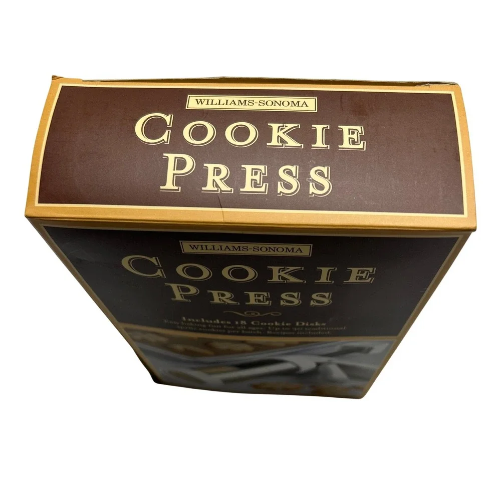 Williams-Sonoma Cookie Press Unisex OS Silver Good 18 Disks Stainless Steel 2003